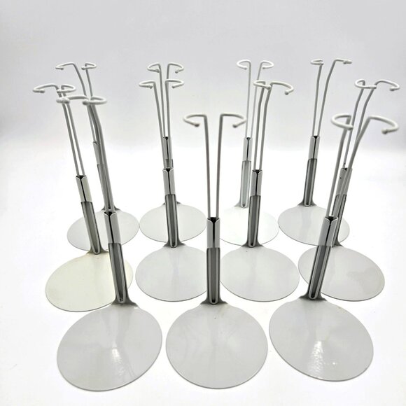 Kaiser Doll Stand Lot Of 11 White Stand Dolls Display Read - Picture 1 of 7